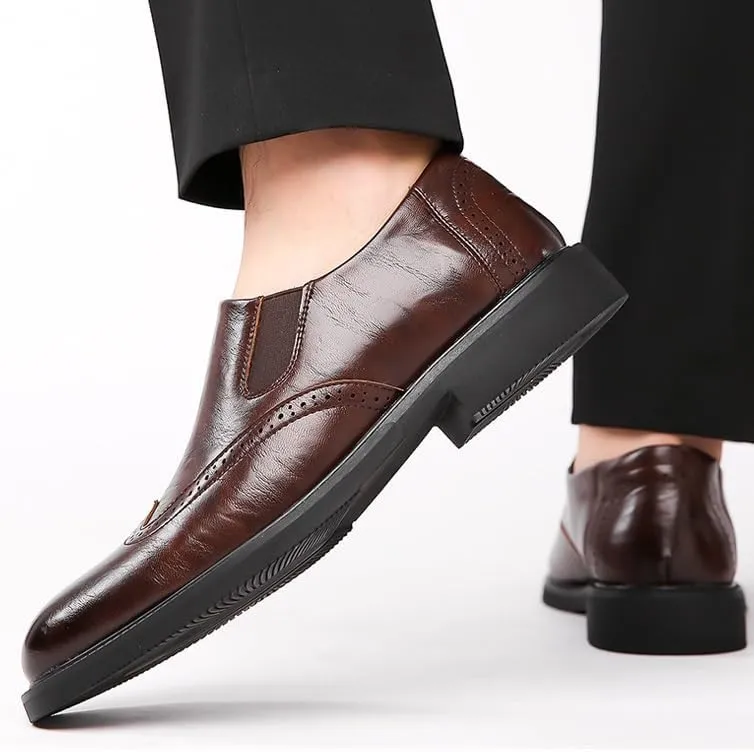 Men's Oxford Shoes Mens Casual Slip-On Loafers Genuine Leather Comfortable Business Dress Shoes