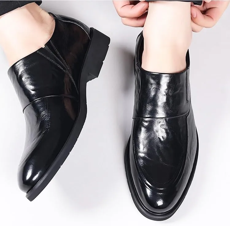 Men's PU Leather Fashion Dress Shoes Sneakers Business Casual Derby Shoe Breathable Comfortable Business Lace Up Oxford Shoes