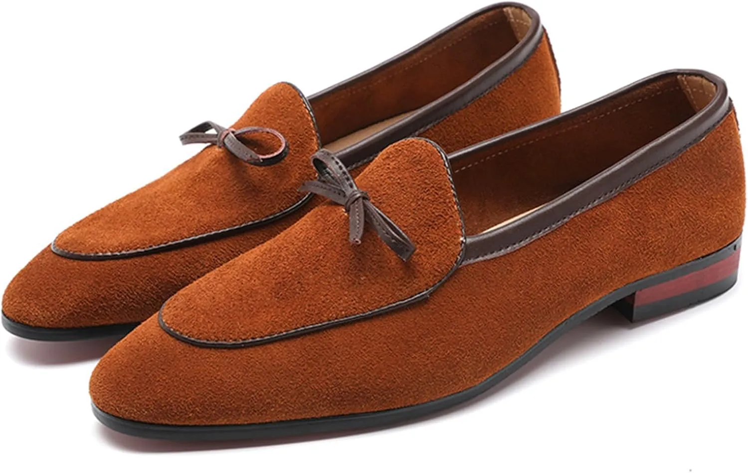 Men's Suede PU Leather Tassel Loafers Cowhide Slip-On Driving Casual Formal Dress Shoes