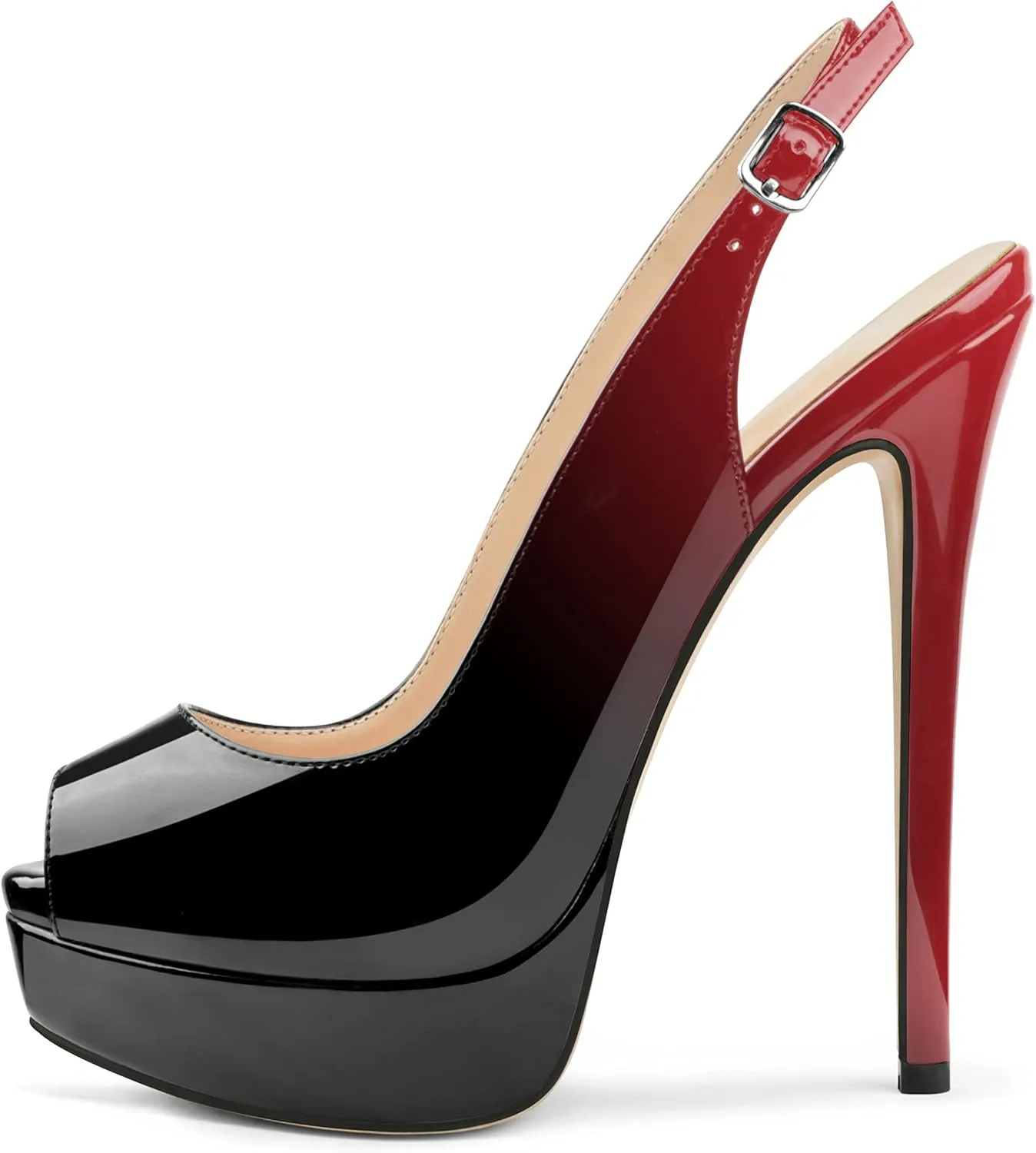 MERUMOTE Women's Platform Stiletto Heels Shoes Peep Toe Pumps 6 inch Heels for Dress Wedding Party