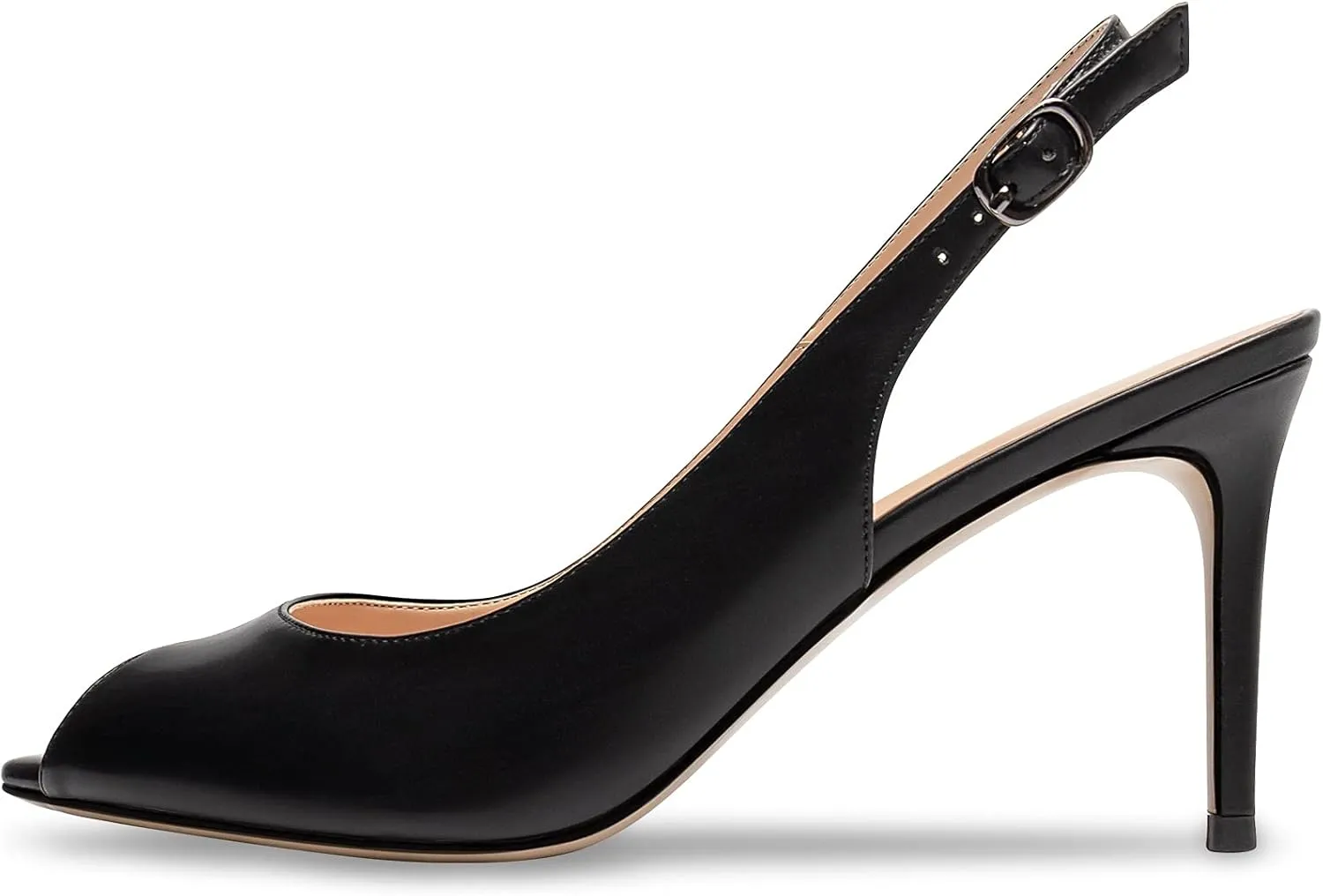 Mettesally Women's Peep Toe Heels Slingback Sandals Kitten High Heel Ankle Strap Heeled Sandals Pumps