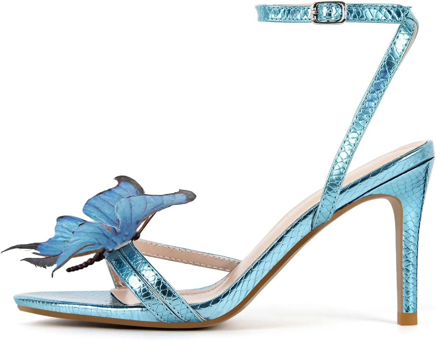 MissHeel Butterfly Heels for Women Ankle Strap High Heels Pointed Toe
