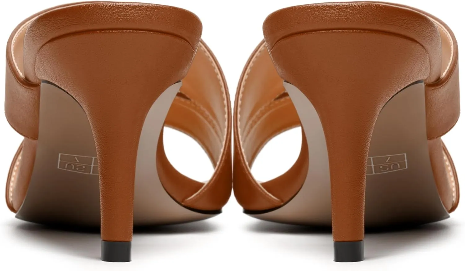 NUMALEO Womens Matte Slip On Party Open Toe Casual stylish Stiletto Mid Heel Heeled Sandals 2.5 Inch