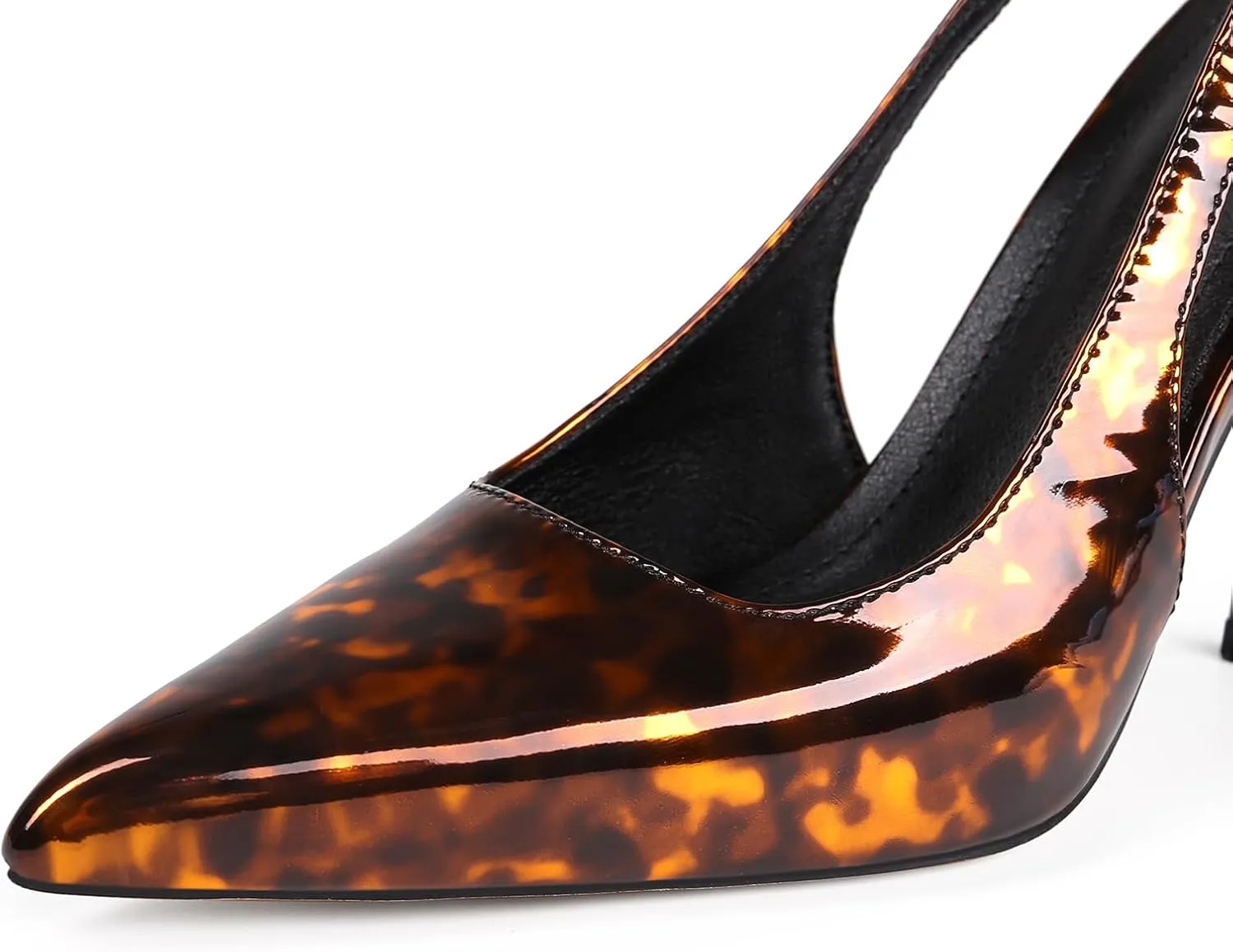 Pointed Toe Slingback Heels for Women High Stiletto Pumps Comfortable Closed Toe Backless Dress Shoes