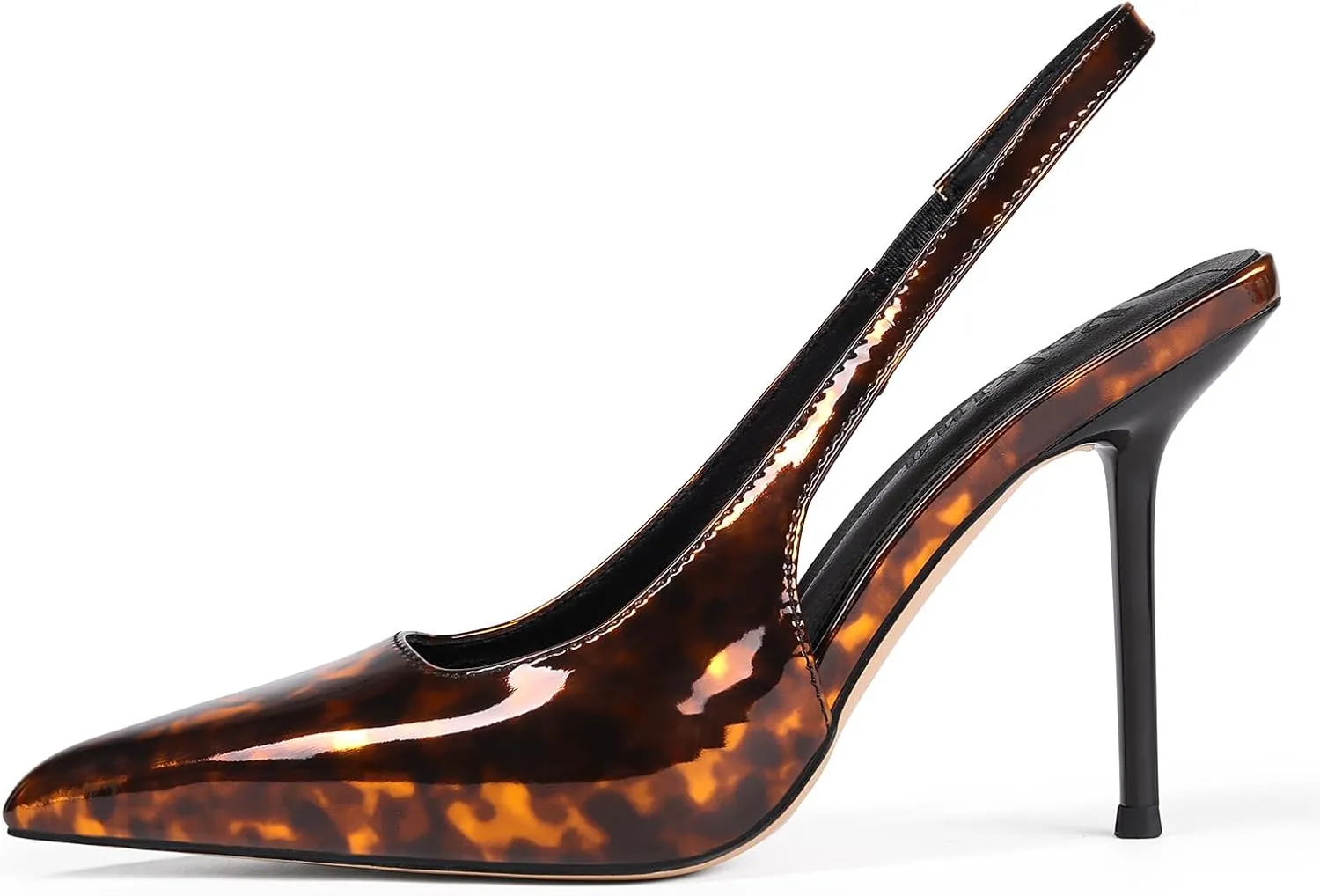Pointed Toe Slingback Heels for Women High Stiletto Pumps Comfortable Closed Toe Backless Dress Shoes