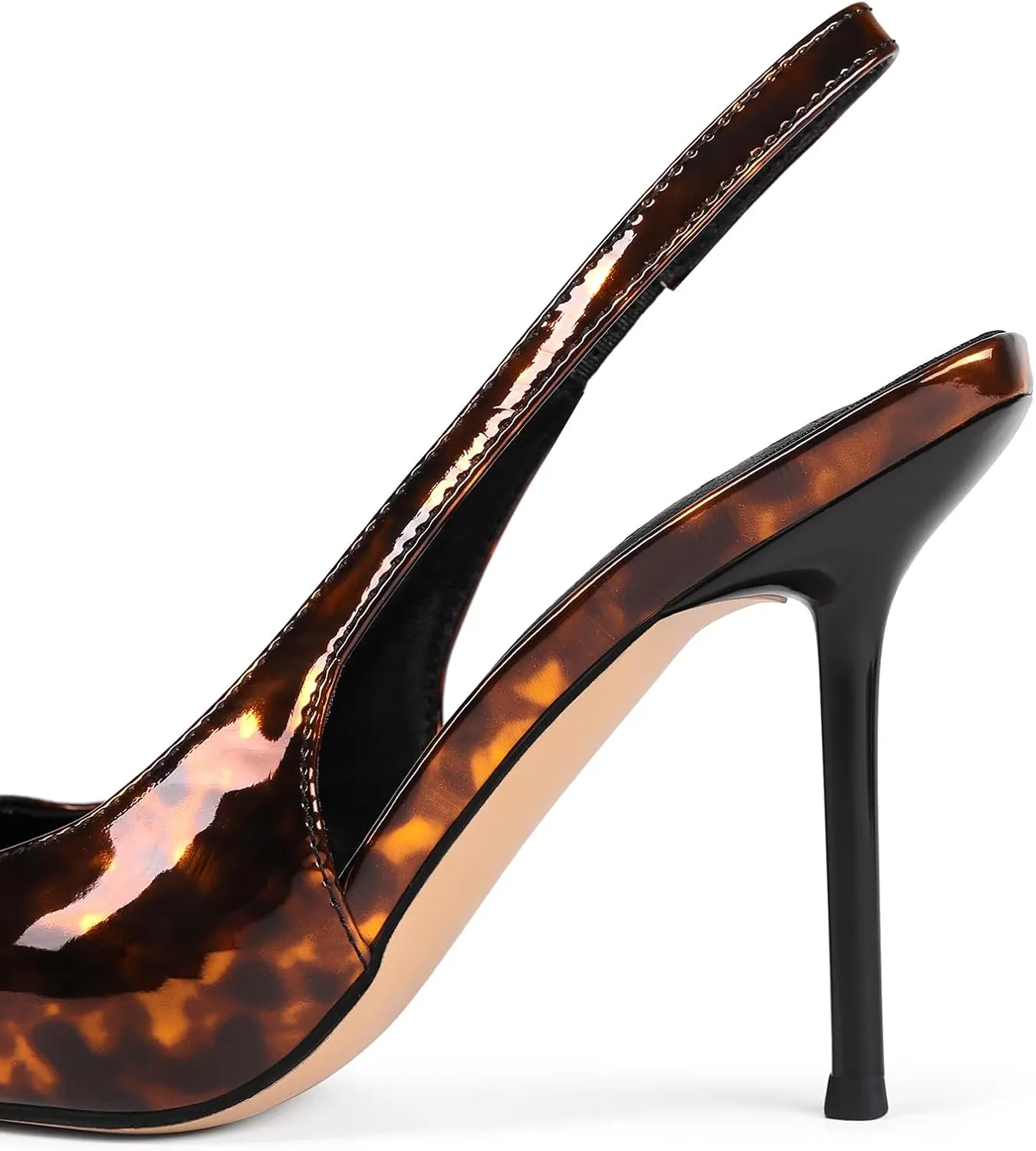Pointed Toe Slingback Heels for Women High Stiletto Pumps Comfortable Closed Toe Backless Dress Shoes