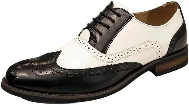 Retro Dress Oxford Breathable Comfy Non Slip Rubber Sole Leather Brogue Shoes Fashion Classic Carved Lace Up Low Heels Dress Shoes