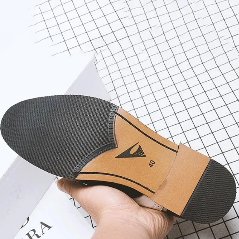 Retro Dress Oxford Breathable Comfy Non Slip Rubber Sole Leather Brogue Shoes Fashion Classic Carved Lace Up Low Heels Dress Shoes