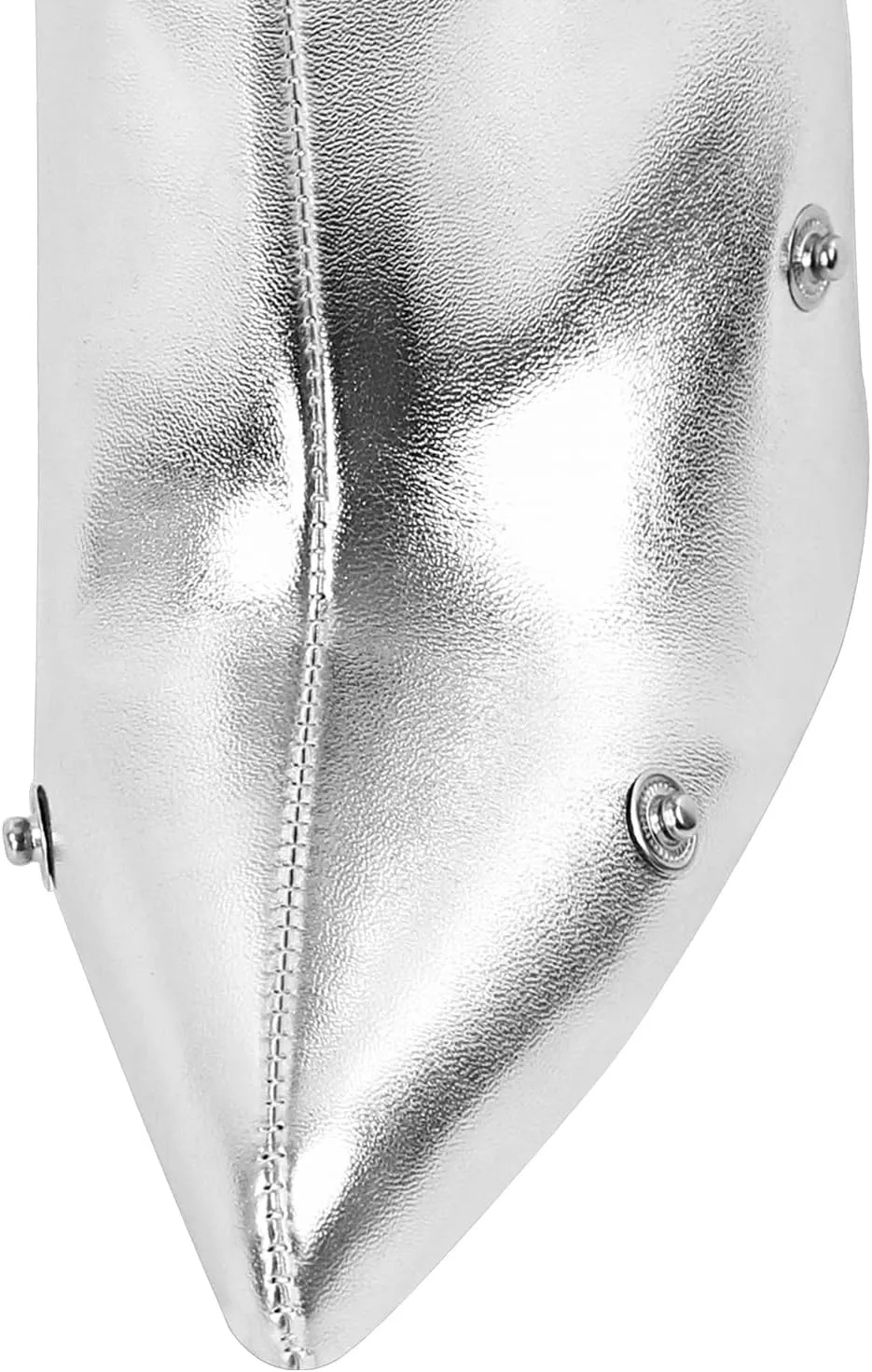 richealnini Women's Metallic Stiletto Heels Slouchy Knee High Boots with Zippers Detachable Boots Pointed Toe