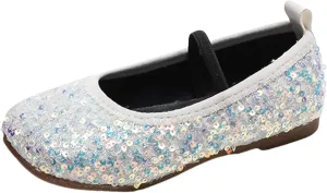 Toddler Girls Mary Jane Dress Shoes Ballet Flats Dress Up Shoes Sparkly Princess Mary Jane Shoes Uniform Dress Shoes