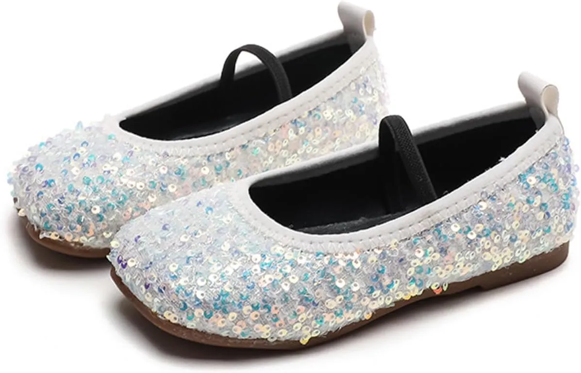 Toddler Girls Mary Jane Dress Shoes Ballet Flats Dress Up Shoes Sparkly Princess Mary Jane Shoes Uniform Dress Shoes