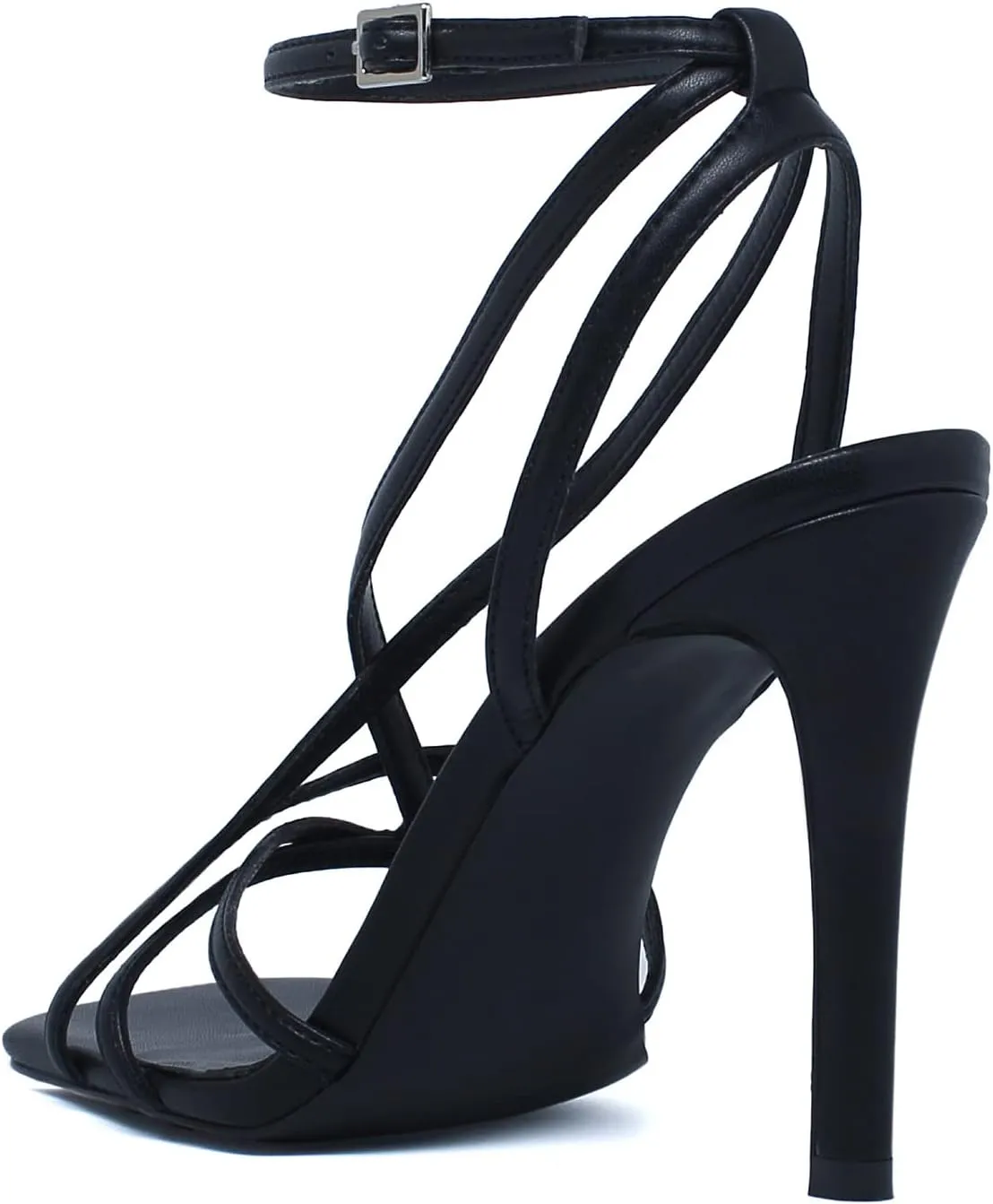 vivianly Women's Ankle Strap High Stiletto Heel Sandals Open Square Toe Sexy Comfort Strappy Dress Wedding Bridal Pumps Sandals
