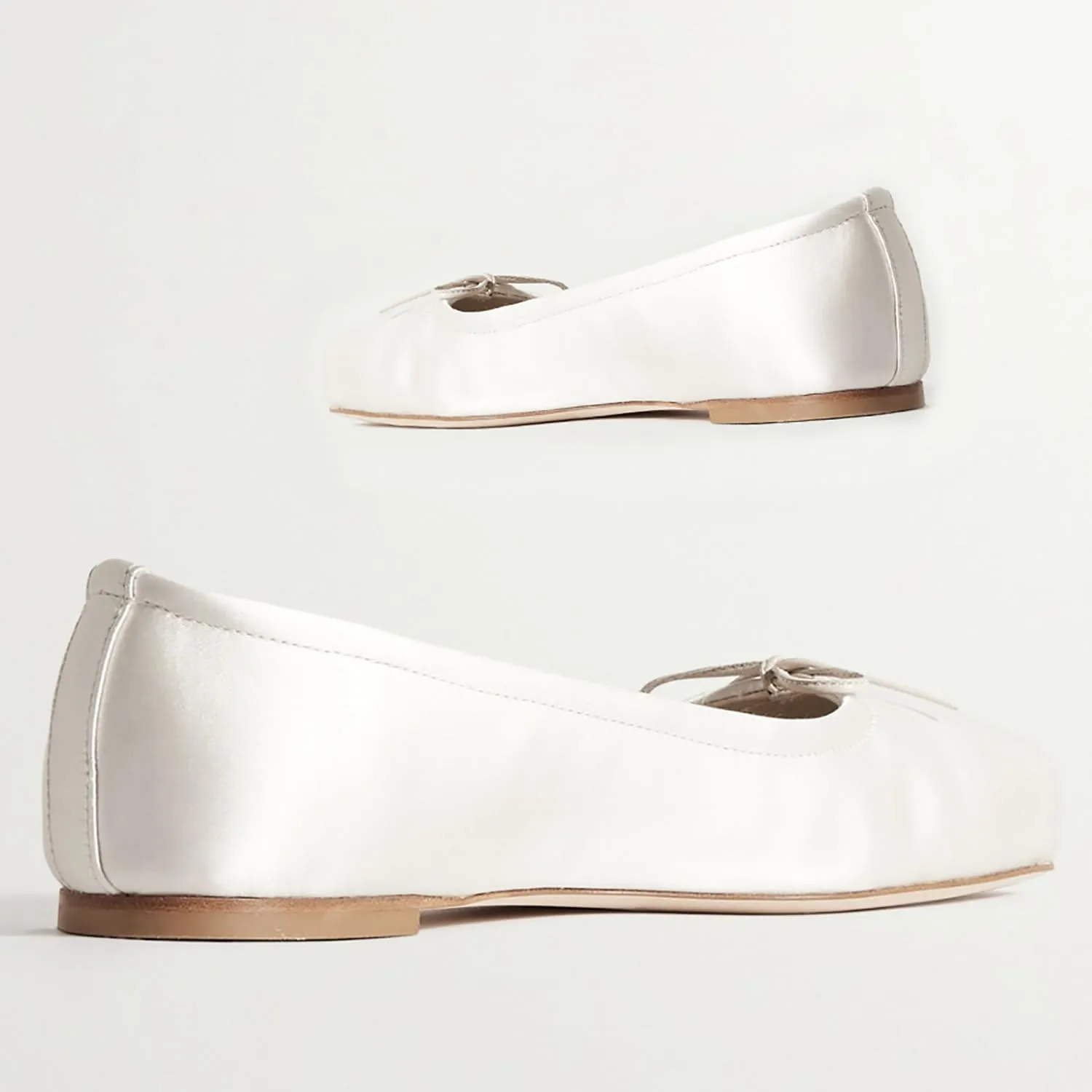 Women Square Toe Ballet Flats Bow Slip On Ballet Dress Shoes Satin Comfy Closed Square Toe Flat Shoes Wedding Bridal Walking Office Ladies Flats Drive Casual Ballet Shoes 4-11 M US