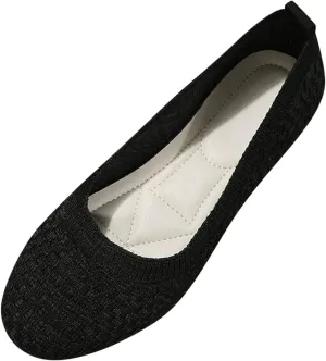 Women's Ballet Flat Comfortable Slip-On Comfortable Dressy Shoes Slip on Girls Dress Black Ballet Flats
