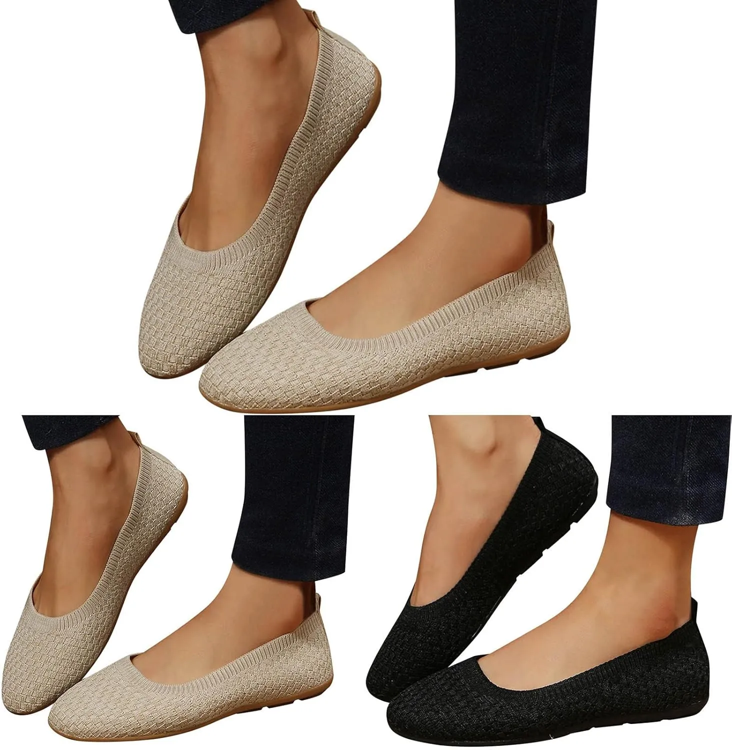 Women's Ballet Flat Comfortable Slip-On Comfortable Dressy Shoes Slip on Girls Dress Black Ballet Flats