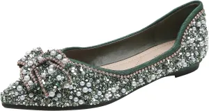 Women's Flats Comfortable Pointed Rhinestone Ballet Shoes for Women Sparkle Elegant Dressy Flats, Model YS658180