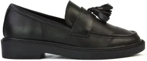 Womens Low Heel Slip On Loafers Ladies Tassel Black Casual Cushioned Insole Flexible Office Work School Pumps Shoes Size 5-10