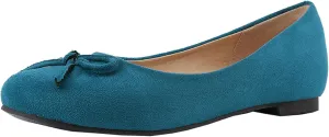 Women's Round Toe Flat Heel Loafers Slip-on Dress Shoes with Bows