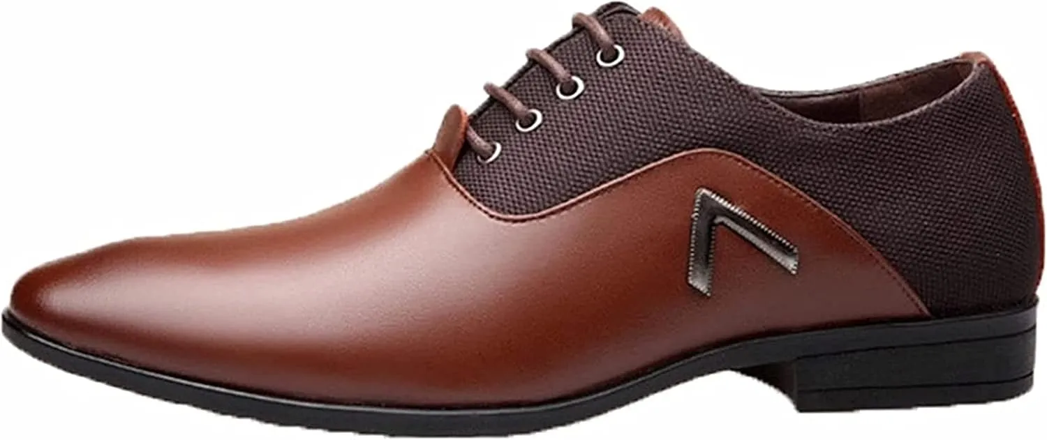 Yiozoi Men's Business Formal Shoes Light Lace up Oxford Business Office Pointed Dress Leather Shoes