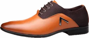 Yiozoi Men's Business Formal Shoes Light Lace up Oxford Business Office Pointed Dress Leather Shoes