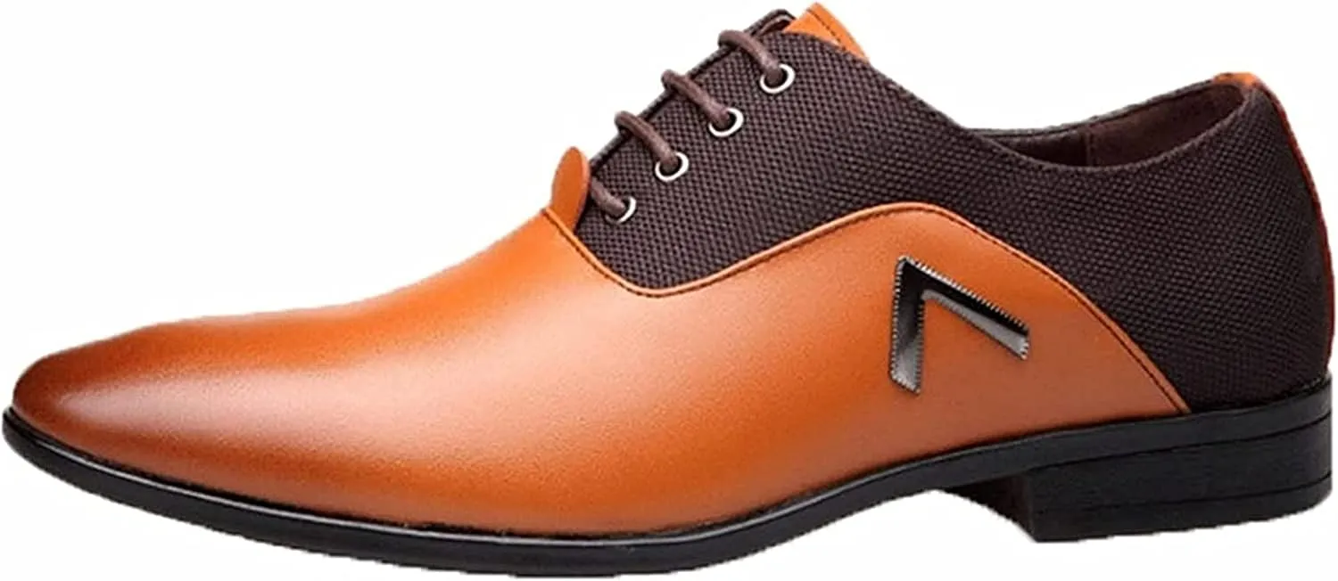 Yiozoi Men's Business Formal Shoes Light Lace up Oxford Business Office Pointed Dress Leather Shoes
