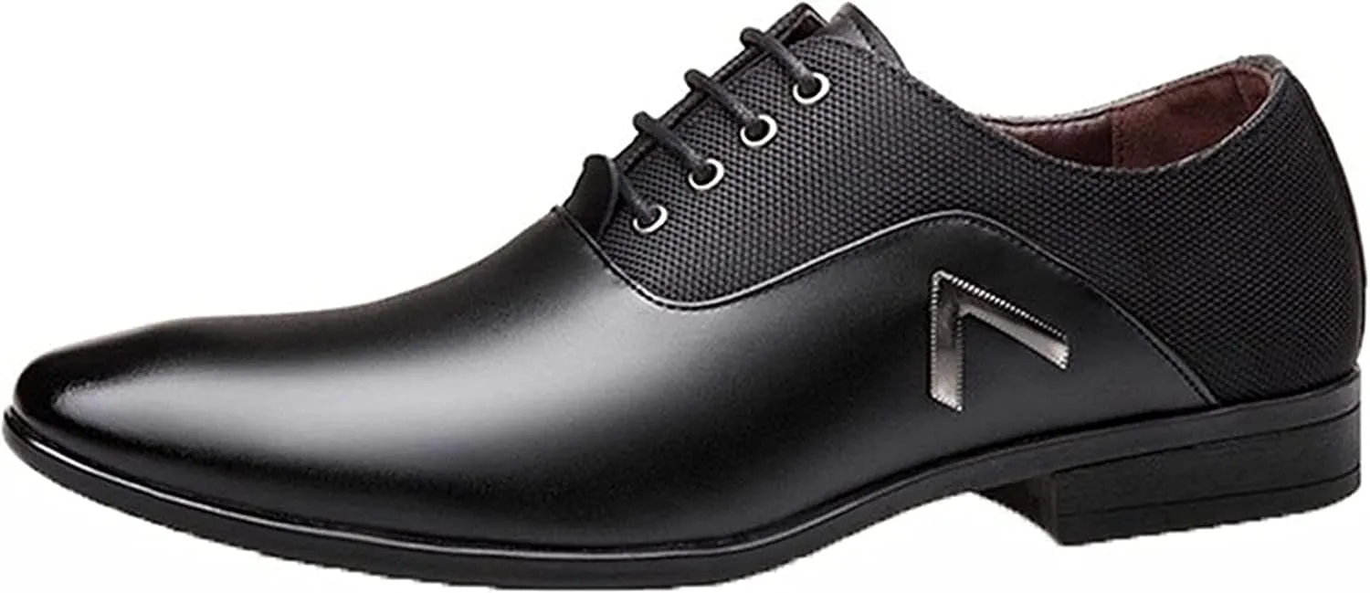 Yiozoi Men's Business Formal Shoes Light Lace up Oxford Business Office Pointed Dress Leather Shoes