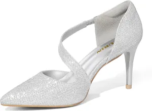 ZURIN Women's Pointed Toe Stiletto Heels for Women Comfortable Closed Toe Heel Dress Pumps Shoes for Work Office Wedding Dancing 3 inch