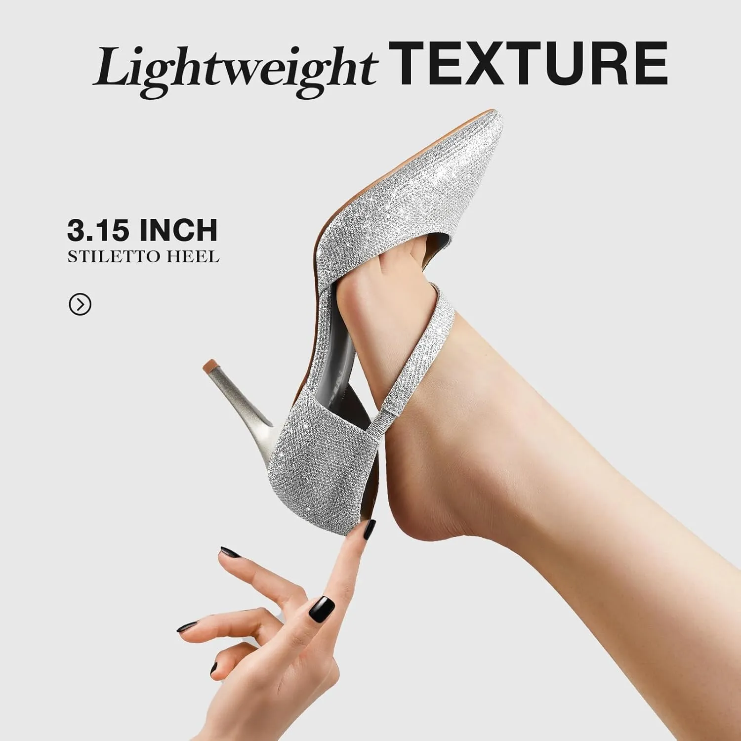 ZURIN Women's Pointed Toe Stiletto Heels for Women Comfortable Closed Toe Heel Dress Pumps Shoes for Work Office Wedding Dancing 3 inch
